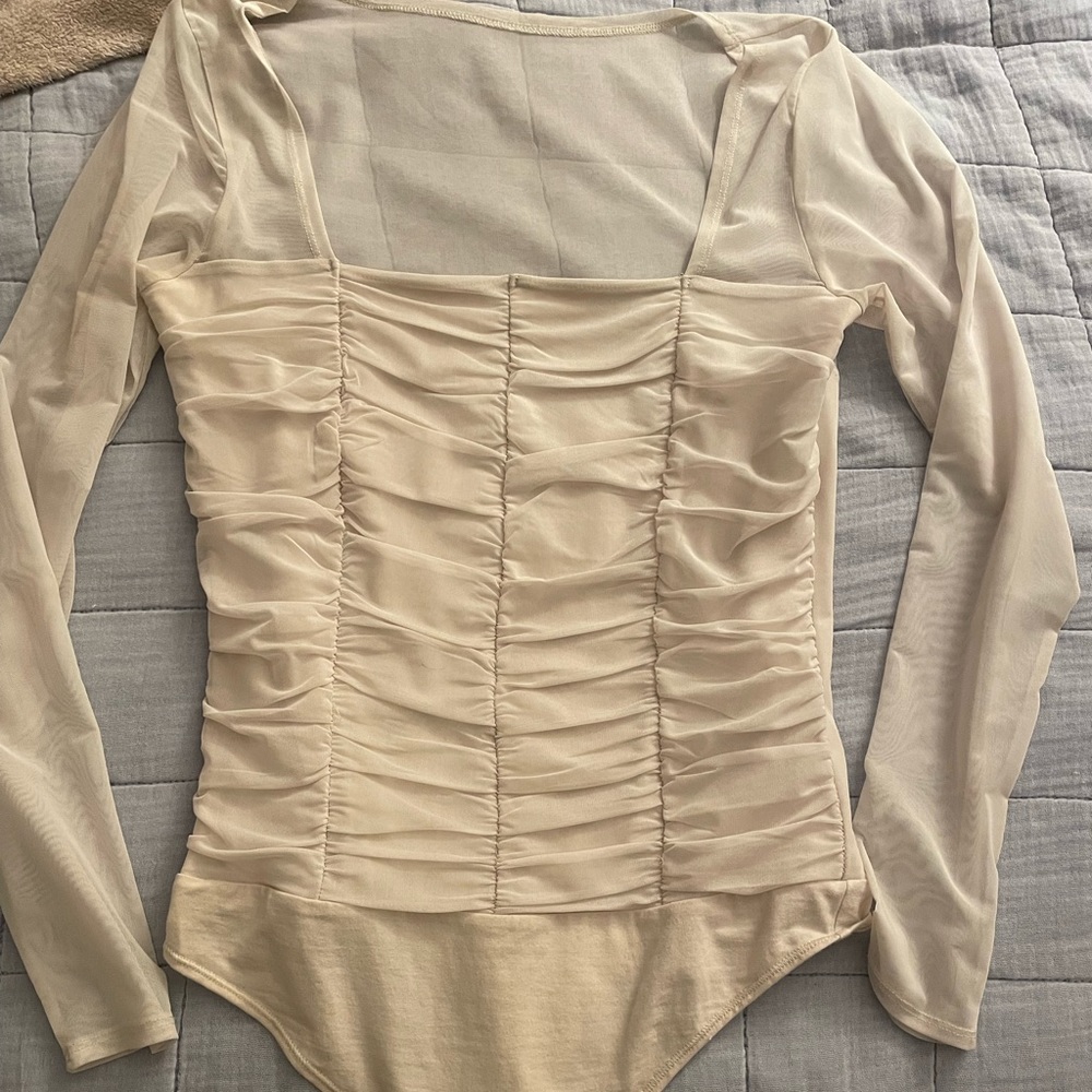 Abercrombie corset mesh thong bodysuit